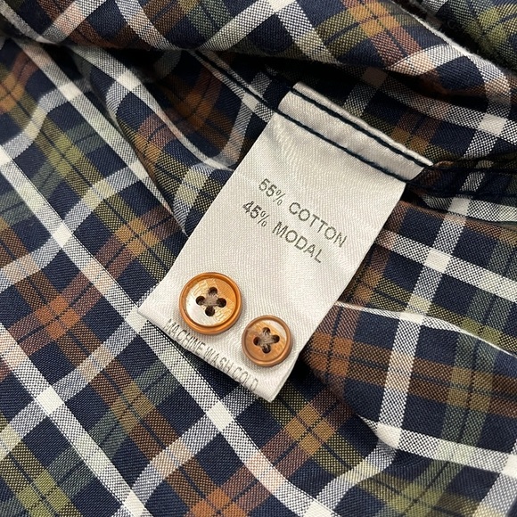 Taylor‎ Dry Goods | Modal Cotton Plaid Dress Shirt | Blue Multi | Men’s Large - Picture 12 of 13